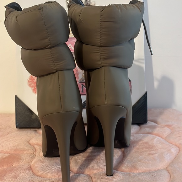 Green Ankle boots string up peep toe - Picture 3 of 8